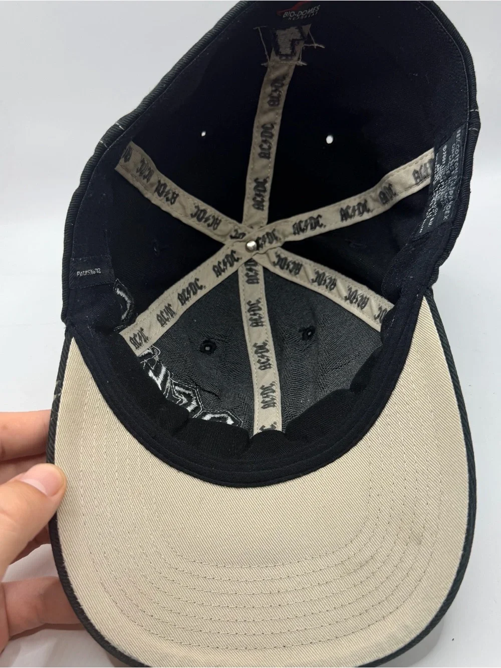 Vintage AC/DC Rock Band Hat Cap Black Distressed Lightning Bolt Patch Rockware